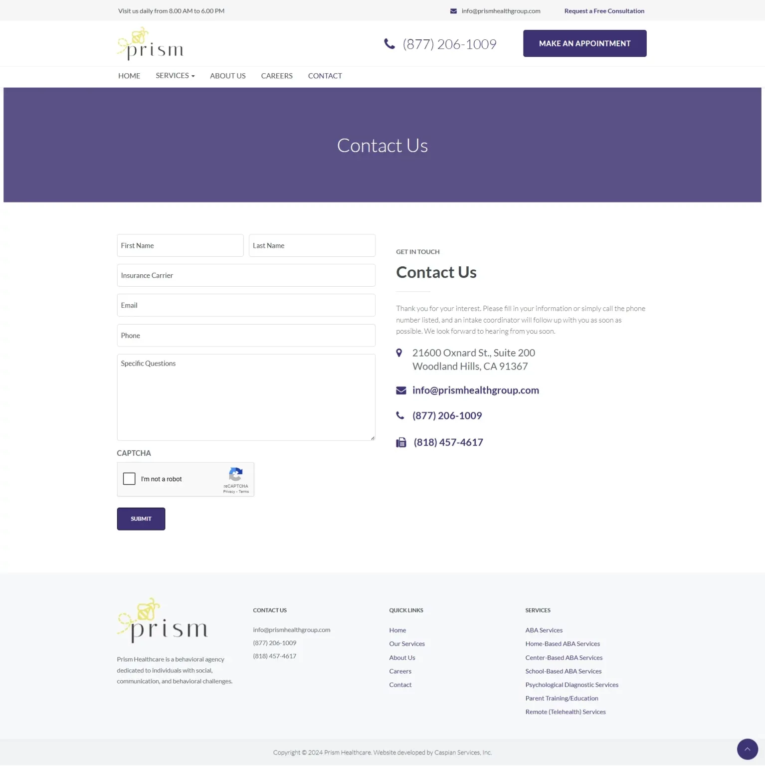 Contact Us Prism Healthcare Contact Us Prism Healthcare