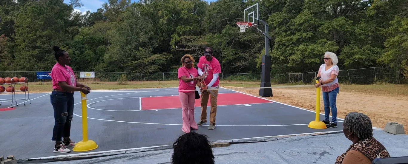 Basketball court banner