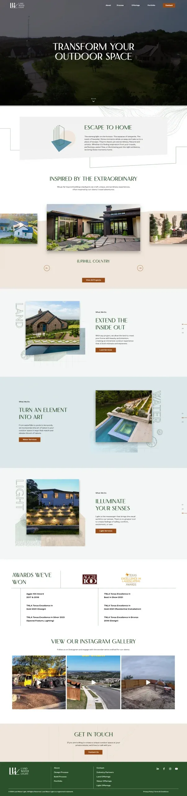 Land water light home Land water light home