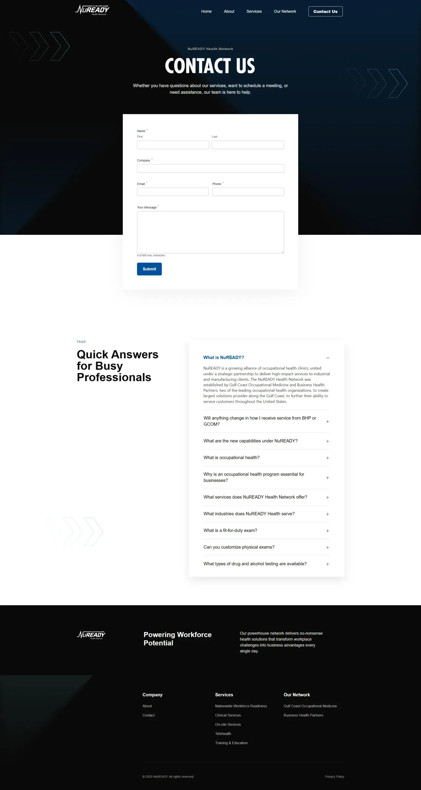 Nuready contact page Nuready contact page