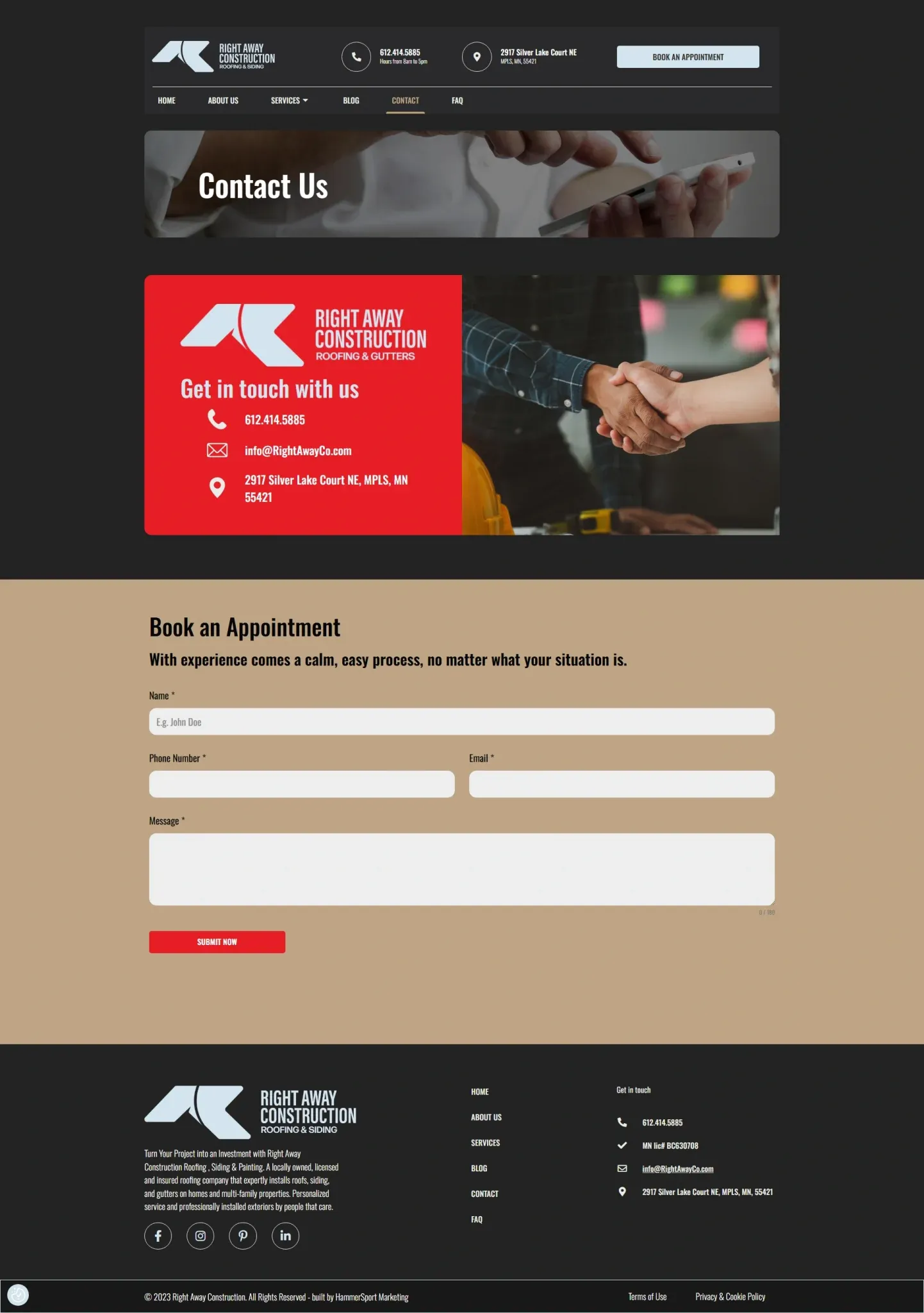 Right away construction roofing and siding contact Right away construction roofing and siding contact