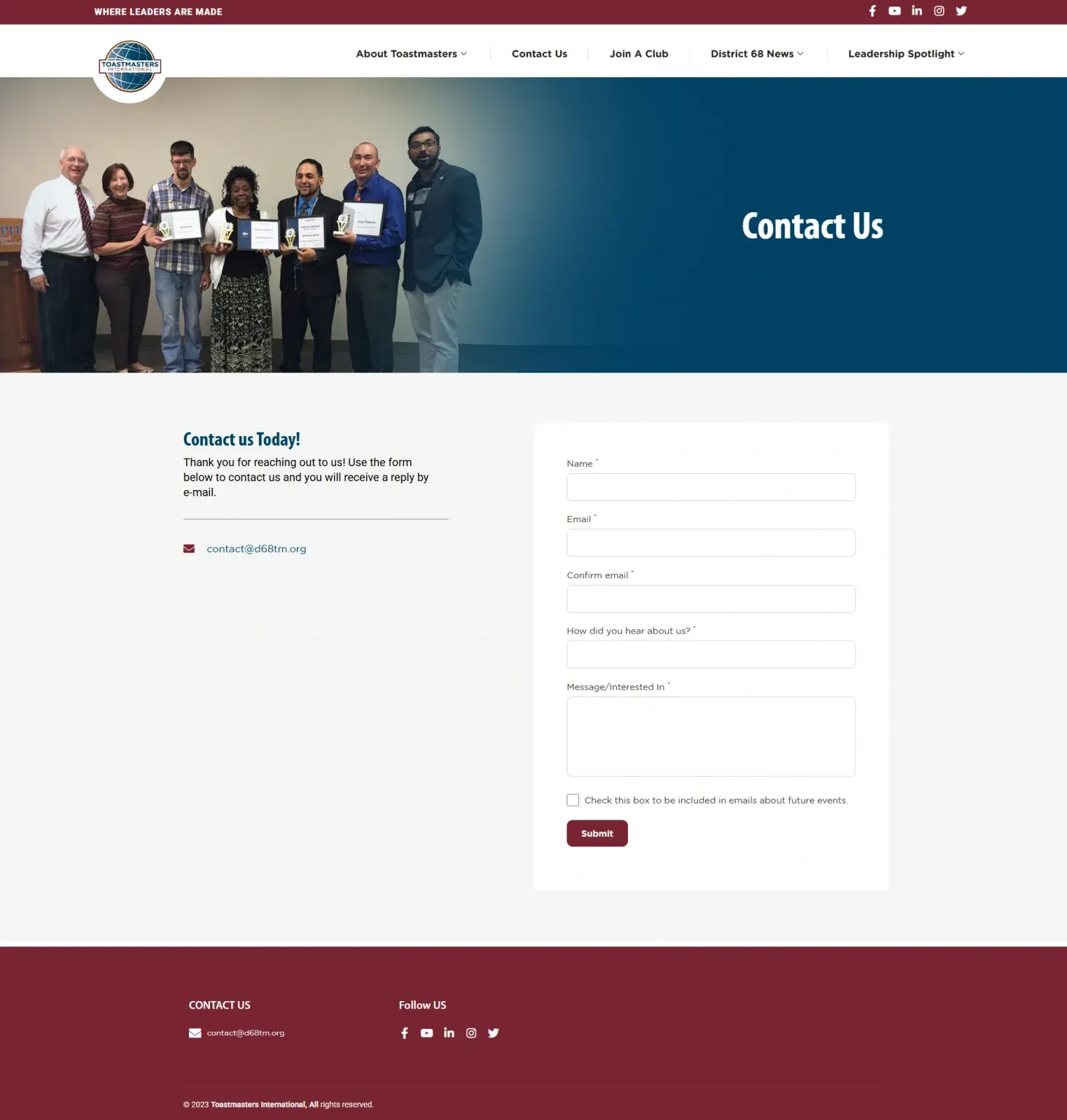 Toastmasters district 68 contact Toastmasters district 68 contact
