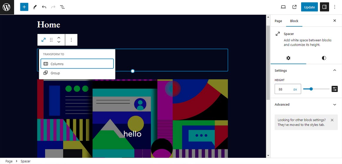 Seamless Spacer Block Alignment with Parent Layouts